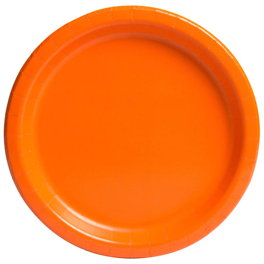 PAPER PLATES - PUMPKIN ORANGE - PACK OF 16