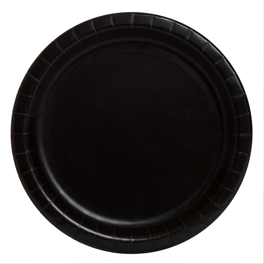 PAPER PLATES - BLACK - PACK OF 16