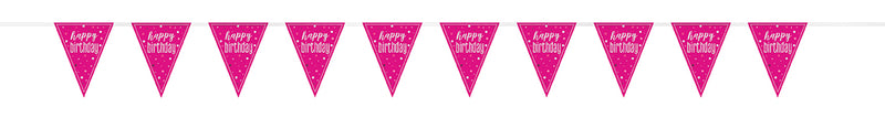 BUNTING - HAPPY BIRTHDAY - PINK GLITZ