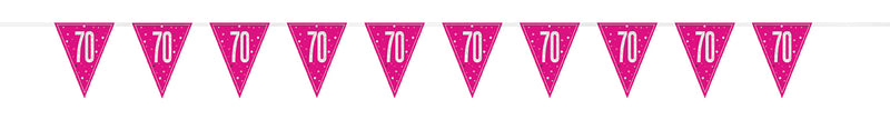 BUNTING - 70th - PINK GLITZ