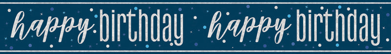 BANNER - HAPPY BIRTHDAY - BLUE GLITZ