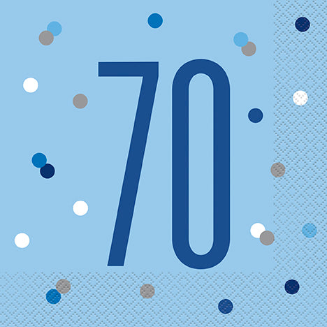 NAPKINS - 70th BLUE - PACK OF 16