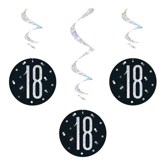 SWIRL DECORATIONS - 18th - BLACK