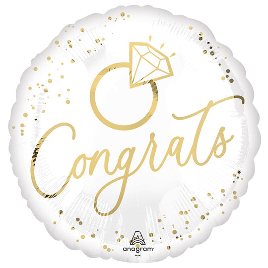 18" FOIL - GOLD CONGRATS WEDDING