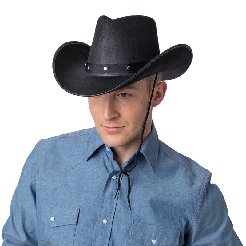 TEXAN COWBOY HAT - BLACK