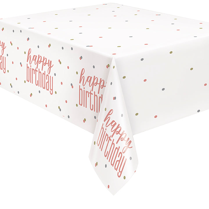 TABLECOVER - HAPPY BIRTHDAY - ROSE GOLD