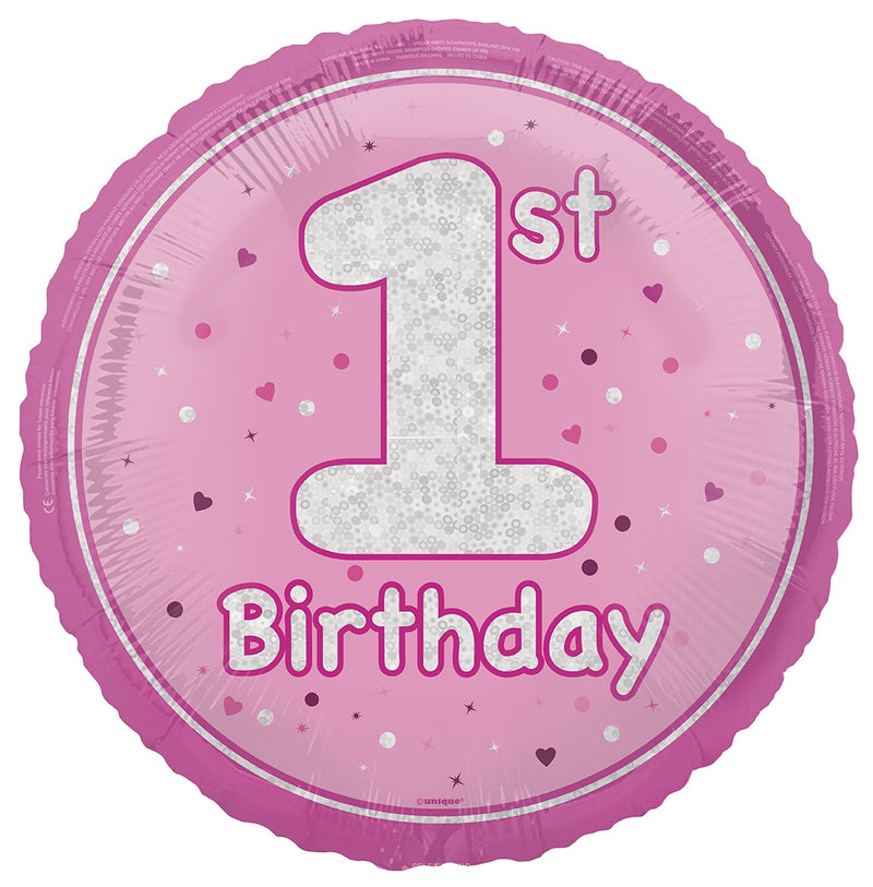 18" FOIL - 1st BIRTHDAY - PINK