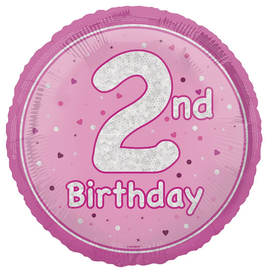 18" FOIL - 2nd BIRTHDAY - PINK