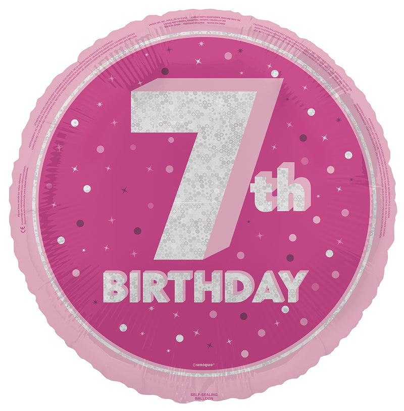 18" FOIL - 7th BIRTHDAY - PINK