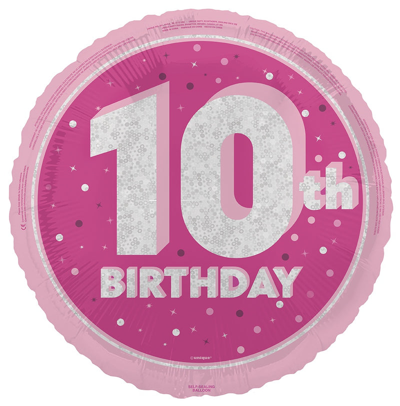 18" FOIL - 10th BIRTHDAY - PINK