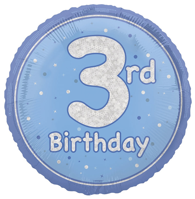 18" FOIL - 3rd BIRTHDAY - BLUE