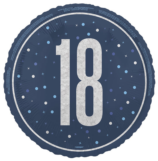 18" FOIL - AGE 18 - BLUE GLITZ