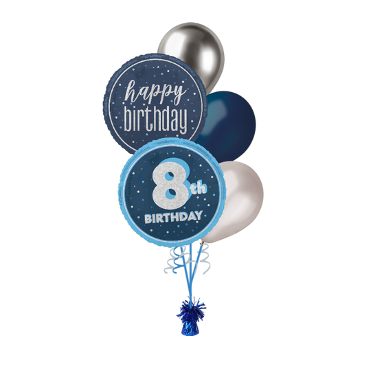 BOUQUET - 8th BIRTHDAY - BLUE GLITZ