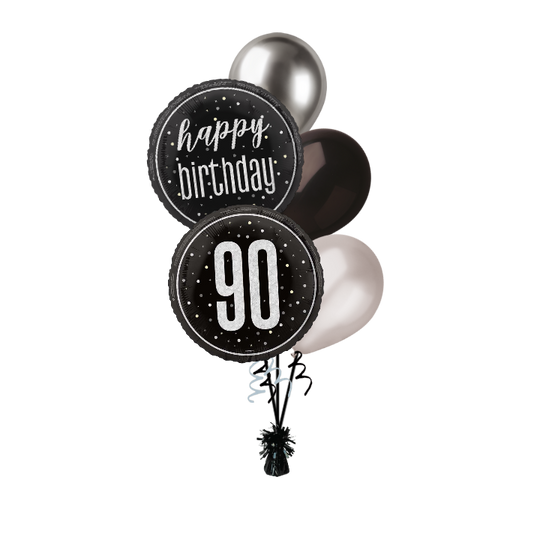 BOUQUET - 90th BIRTHDAY - BLACK GLITZ