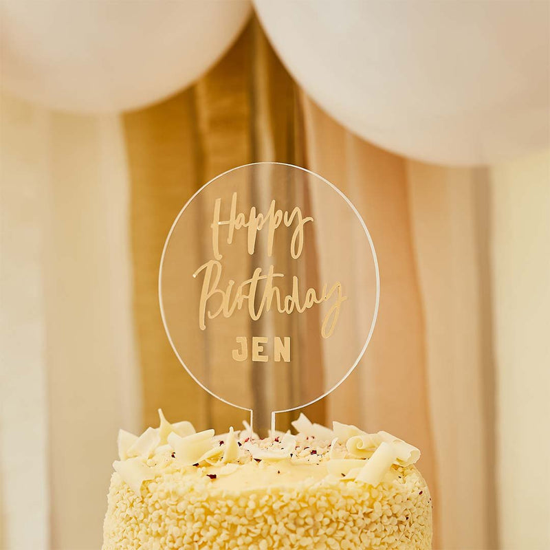 CAKE TOPPER - CUSTOMISABLE - GOLD