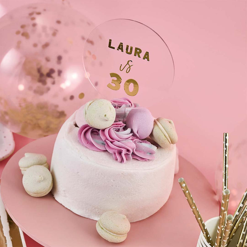 CAKE TOPPER - CUSTOMISABLE - GOLD