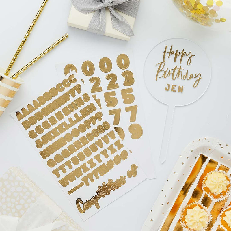 CAKE TOPPER - CUSTOMISABLE - GOLD