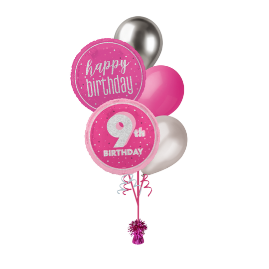 BOUQUET - 9th BIRTHDAY - PINK GLITZ