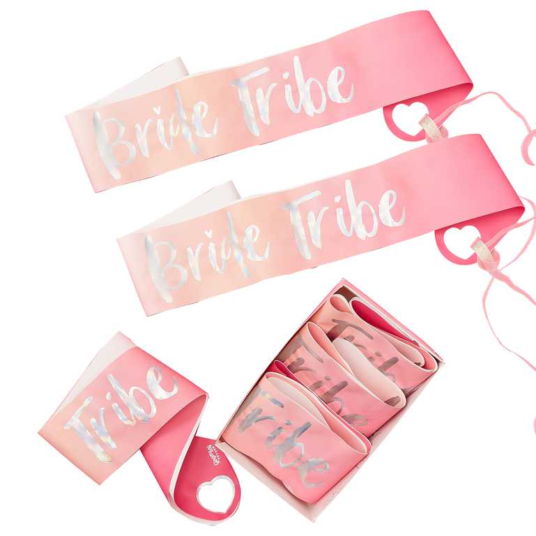 PACK OF 6 SASHES - BRIDE TRIBE - IRIDESCENT