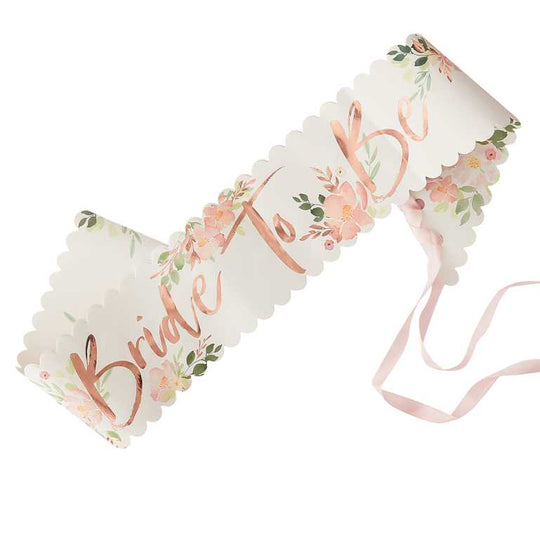 SASH - BRIDE TO BE - FLORAL