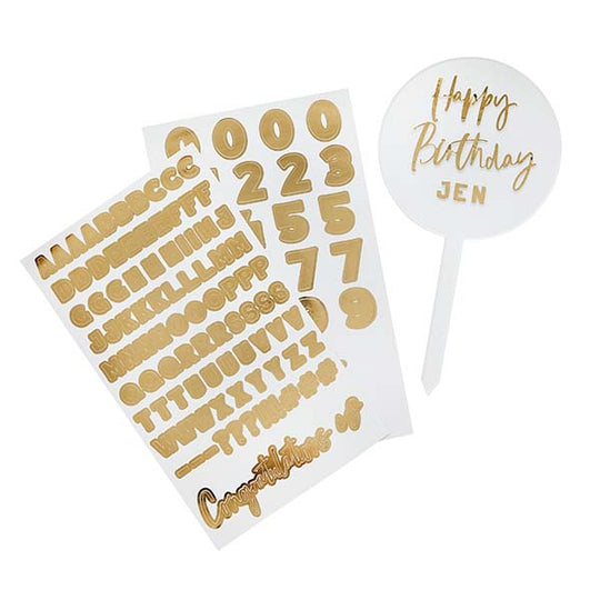 CAKE TOPPER - CUSTOMISABLE - GOLD