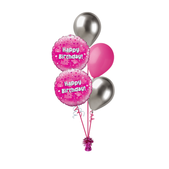 BOUQUET - HAPPY BIRTHDAY - PINK HOLOGRAPHIC