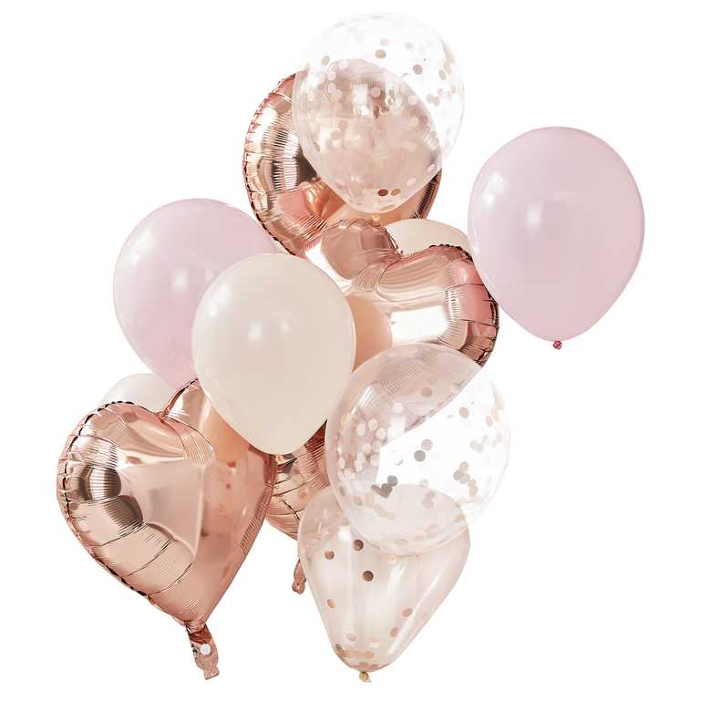 BALLOON BUNDLE - METALLIC ROSE GOLD & BLUSH