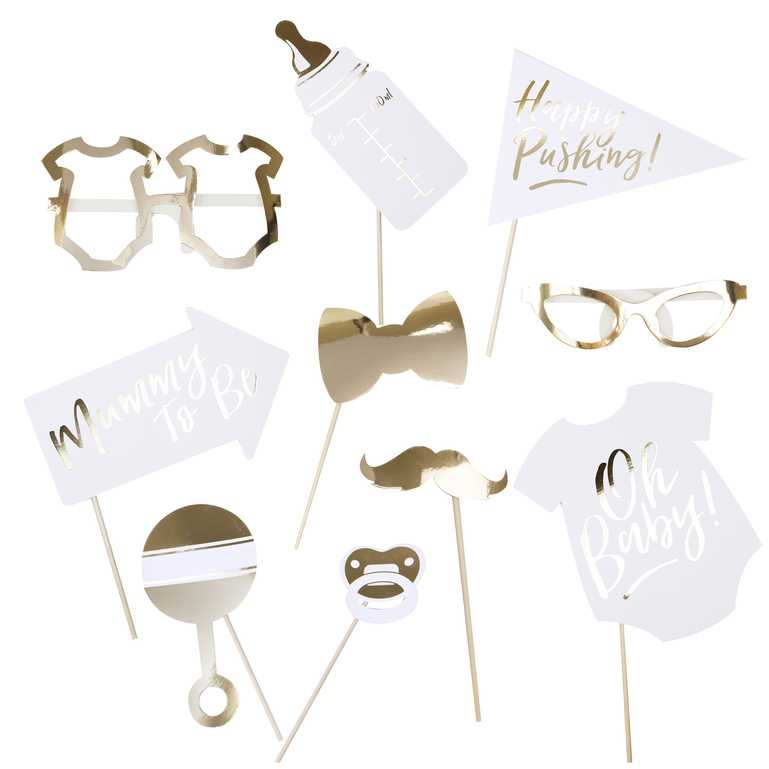 PHOTO BOOTH PROPS - OH BABY! - PACK OF 10