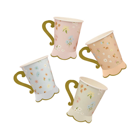PAPER CUPS - FLORAL TEA PARTY - PACK OF 8