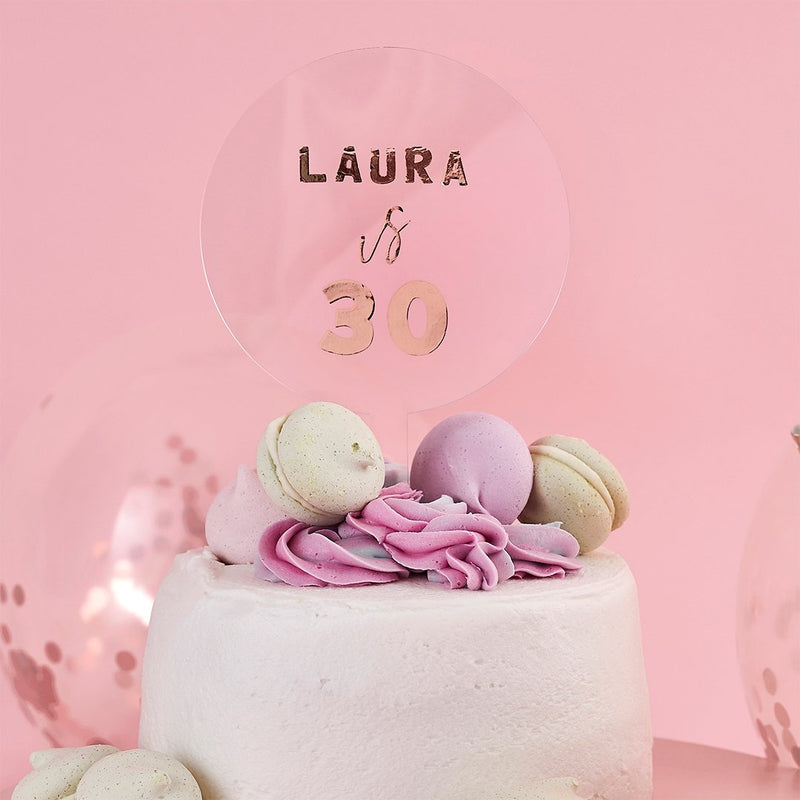 CAKE TOPPER - CUSTOMISABLE - ROSE GOLD