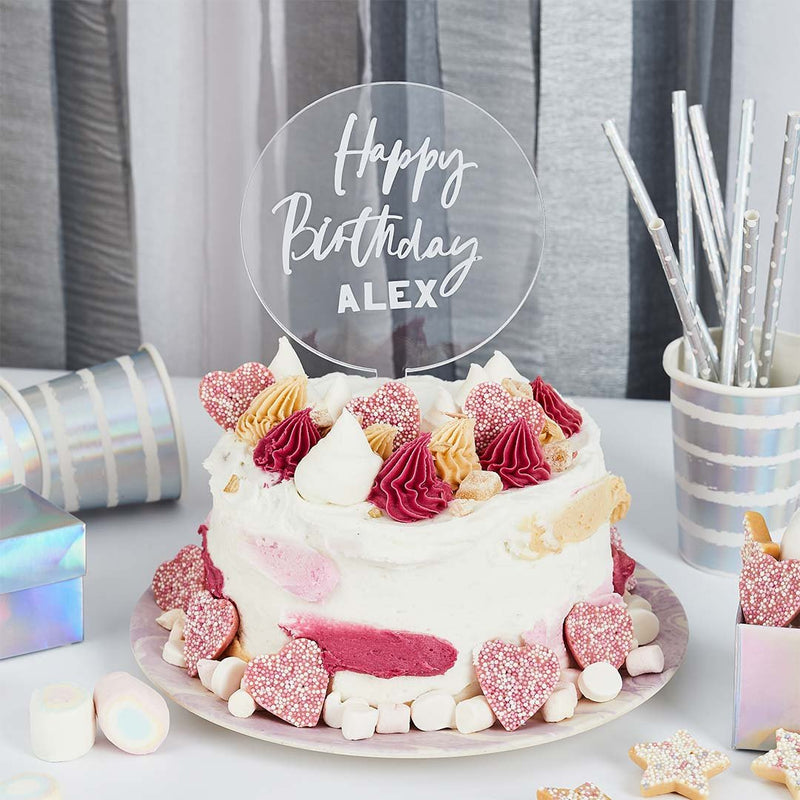 CAKE TOPPER - CUSTOMISABLE - SILVER