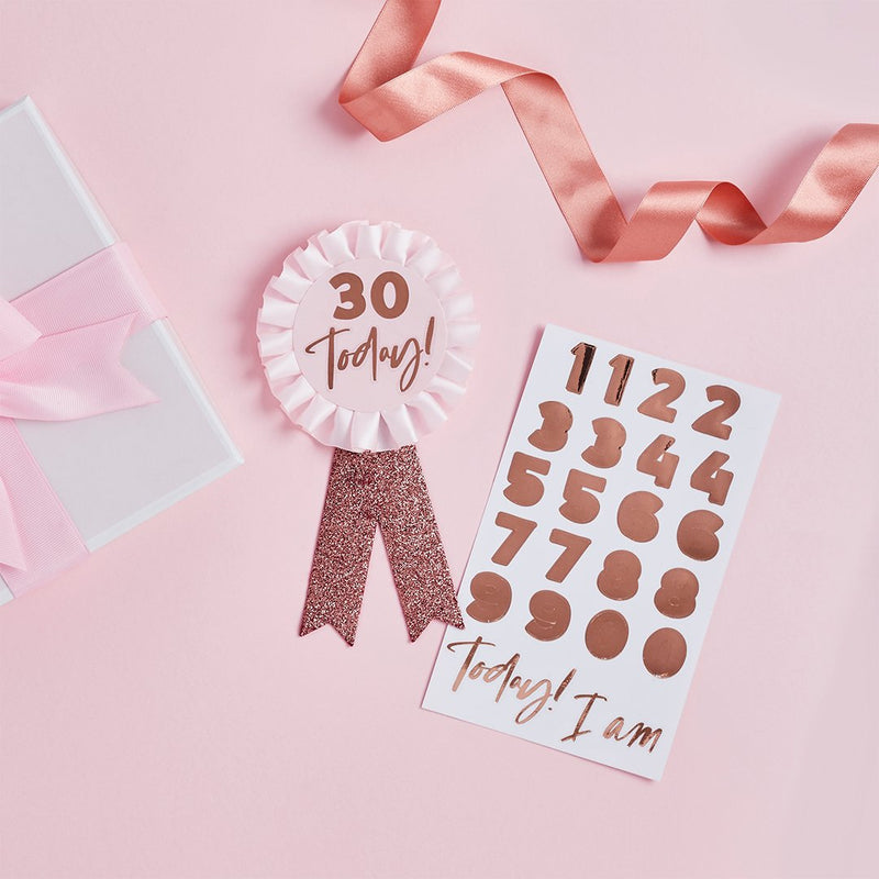 BIRTHDAY BADGE - CUSTOMISABLE - ROSE GOLD