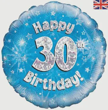 18" FOIL -  HAPPY 30th BIRTHDAY! - BLUE