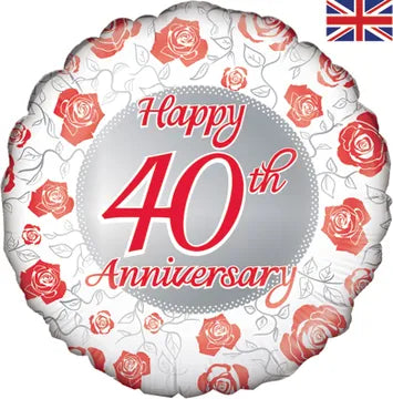 18" FOIL - HAPPY 40th ANNIVERSARY