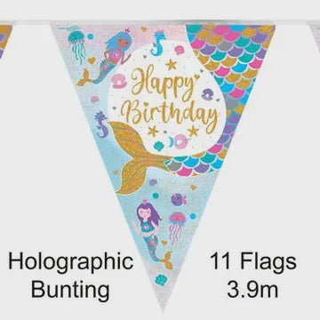 FLAG BUNTING - SHIMMERING MERMAID BIRTHDAY