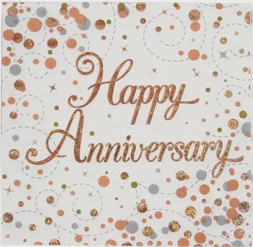 NAPKINS - HAPPY ANNIVERSARY - PACK OF 16