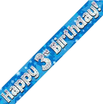 BANNER - HAPPY 3rd BIRTHDAY - BLUE
