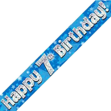 BANNER - HAPPY 7th BIRTHDAY - BLUE