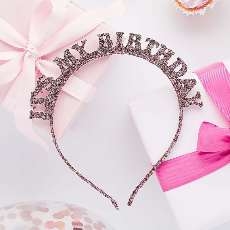 HEADBAND - IT'S MY BIRTHDAY - ROSE GOLD GLITTER