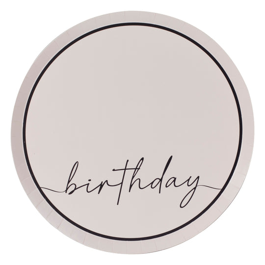 PLATES - BIRTHDAY NUDE & BLACK - PACK OF 8