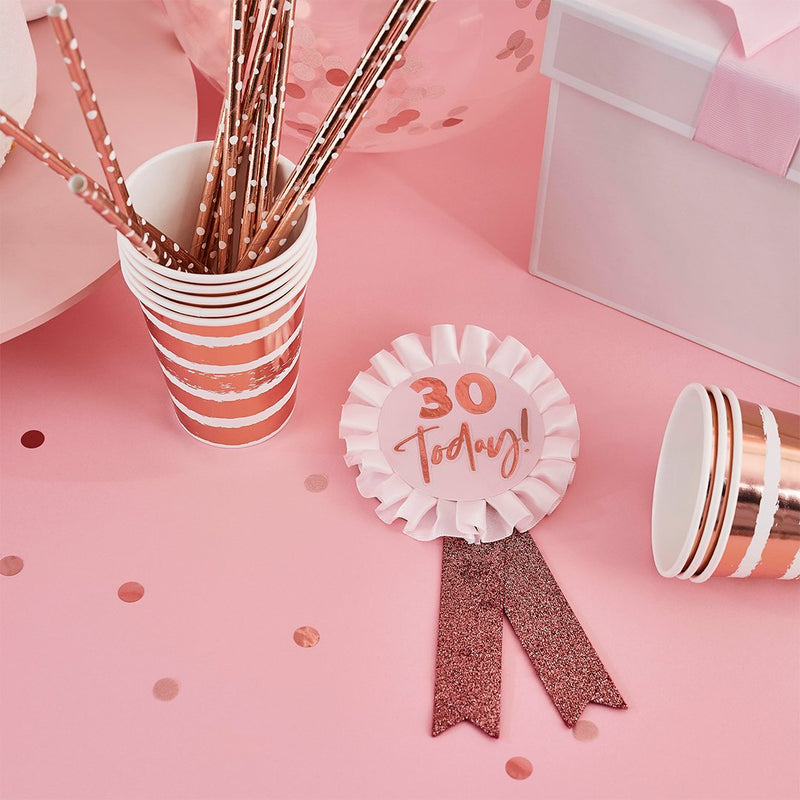 BIRTHDAY BADGE - CUSTOMISABLE - ROSE GOLD