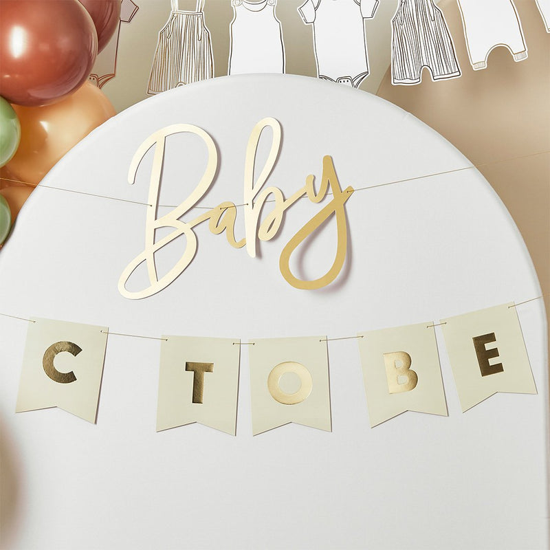 BUNTING - CUSTOMISABLE BABY TO BE - GOLD