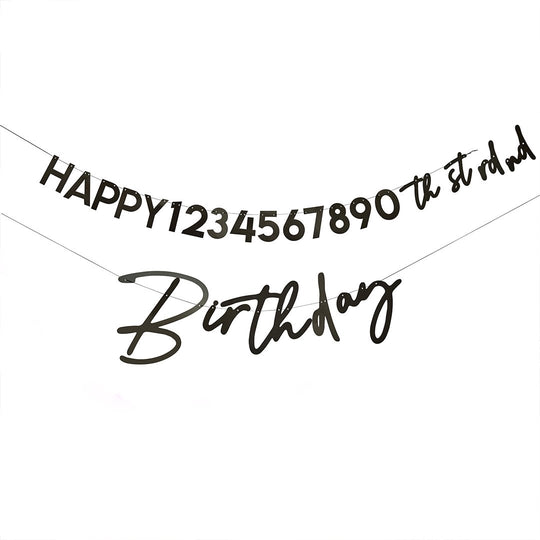 BANNER - CUSTOMISABLE 'HAPPY BIRTHDAY' - BLACK