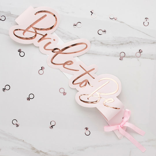 SASH - BRIDE TO BE - ROSE GOLD & PINK