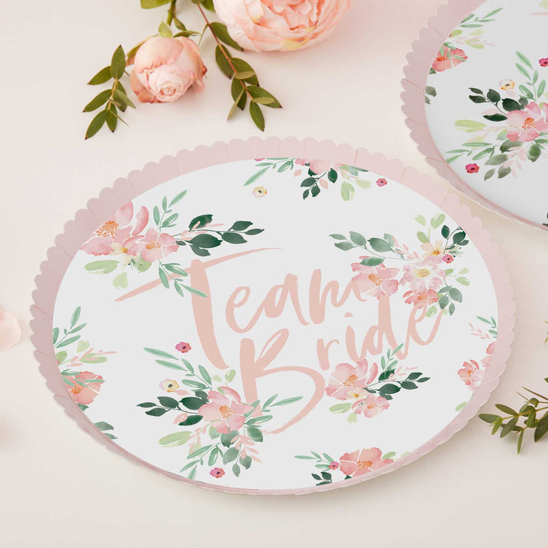 PAPER PLATES - TEAM BRIDE - PACK OF 8