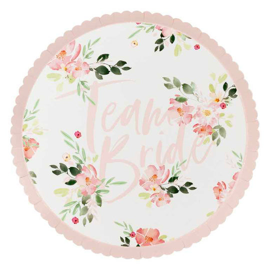 PAPER PLATES - TEAM BRIDE - PACK OF 8