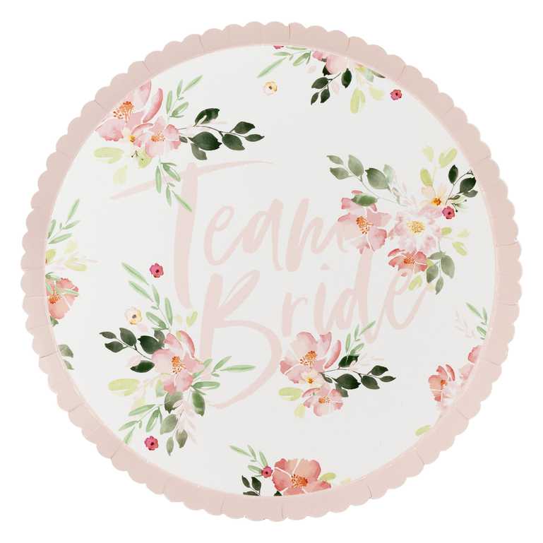 PAPER PLATES - TEAM BRIDE - PACK OF 8