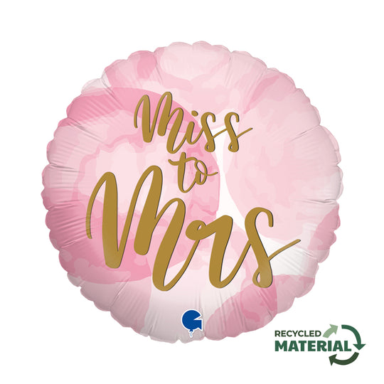 18" FOIL - MISS TO MRS - BRIDE TO BE