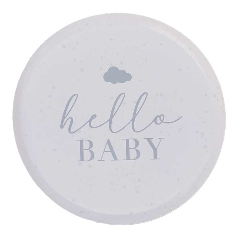 PAPER PLATES - HELLO BABY NEUTRAL - PACK OF 8