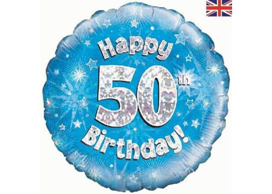 18" FOIL - HAPPY 50th BIRTHDAY! - BLUE